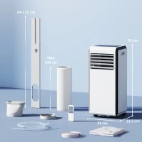 HOMCOM Portable Air Conditioner 7000 BTU, 4-in-1 Air Conditioning Unit with Cooling, Dehumidifier, Fan, Sleep Mode, White(m-3)
