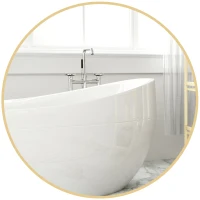 HOMCOM Oglindă rotundă pentru baie cu suprafață rezistentă la șocuri, din sticlă și oțel, Ø70x2,5 cm, culoare aurie(m-11)