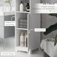 HOMCOM Badkamerkast Toiletkast, 40 cm x 38 cm x 160 cm, Wit(m-5)