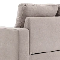 HOMCOM 3-zits hoekbank, linnenlook, omkeerbare chaise longue, 193x136x85 cm, lichtgrijs(m-8)