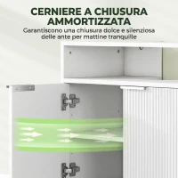 HOMCOM Mobile Sotto Lavabo Bagno con Ripiano Interno Regolabile e Ripiano Aperto, in Legno, 60x33x63 cm, Bianco(m-5)