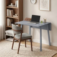 HOMCOM Solid Wood Folding Dining Table, Drop Leaf Table for 2-4 People,  Rectangle Kitchen Table(m-7)