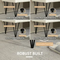 HOMCOM Bancă modernă pentru capătul patului cu picioare tip agrafă, din material textil cu efect de catifea, lemn și metal, 118,5x46x49,5 cm, crem(m-8)