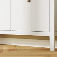 HOMCOM Sapateira para Entrada com 4 Gavetas Prateleiras Ajustáveis e Puxadores em PU para 20 Pares de Sapatos 105x24x95,5 cm Branco(m-11)