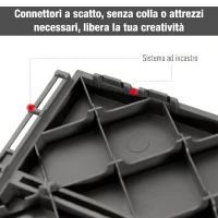 Outsunny Set 9 Mattonelle a Incastro per Terrazzo, Piastrelle per Pavimenti, Piastrelle per Esterno in PP Antiscivolo, Area: 0.81 mq, 30x30x2cm, Grigio Scuro(m-5)