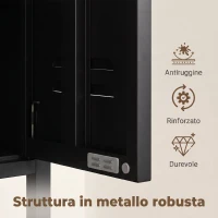 HOMCOM Armadio in Metallo con Ripiani Regolabili per Camera e Ufficio, 35x46x183 cm, Nero(m-4)
