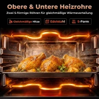 HOMCOM Minibackofen, 9 L Mini-Ofen mit Backblech, Grillrost, mit einstellbarer Temperatur und Garzeit, Edelstahl, Cremeweiß(m-4)