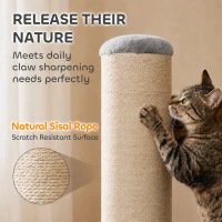 PawHut Cat Scratching Post, 76cm Tall Scratch Post for Indoor Kittens, Cat Scratcher with Stable Base(m-5)