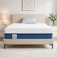 HOMCOM Colchão 190x90 cm Espessura 20 cm Colchão Viscoelástico com Chá Verde Firmeza Média Cama Refrescante com Espuma de Gel(m-2)
