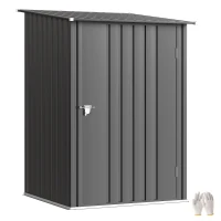 Outsunny Abri de Jardin 1m² - Remise pour Outils - cabanon Porte verrouillable - dim. 1L x 1,03l x 1,6H m - tôle d'acier ondulée Anthracite(m-1)