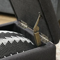 HOMCOM Taburet cu Spațiu de Depozitare Tapițat din Material Teddy Moale pentru Living și Dormitor, 39x39x39cm, Gri(m-8)