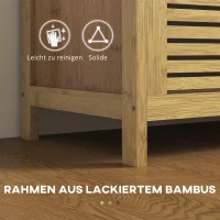 HOMCOM Schoenenrek met opbergruimte, Schoenenbank, zachte zitting, Bamboe, 100x40x60 cm(m-6)