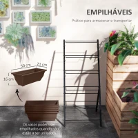 Outsunny Suporte para Plantas de 5 Níveis com 5 Vasos Orifícios de Drenagem para Interior e Exterior 55x63x120 cm Preto(m-5)