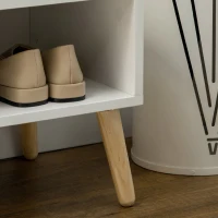 HOMCOM Dulap pentru Pantofi cu Bancă Tapițată și Dulap pentru 4 Perechi de Pantofi, 80x33x49cm, Alb(m-7)