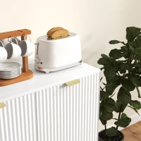 HOMCOM Buffet Cuisine, Meuble de Rangement avec 2 Portes, Étagère Réglable, Pieds Métalliques Surélevés, 80 x 40 x 80 cm, Blanc(m-9)