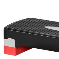 HOMCOM Stepper aerobic fitness hauteur reglable 2 niveaux surface antiderapante PP 68 x 29 x 15 cm rouge noir et gris(m-13)