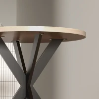 HOMCOM Esstisch 75 x 75 cm rund Küchentisch für 2-4 Personen modern Esszimmertisch mit Spinnenfuß Braun(m-9)