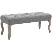 HOMCOM Tufted Upholstered Accent Bench Window Seat Bed End Stool Fabric Ottoman for Living Room, Bedroom, Hallway(m-1)