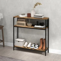 HOMCOM Sideboard Konsolentisch Flurregal, Industriedesign, 100 cm x 29,5 cm x 90 cm, Braun + Schwarz(m-10)