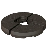 Outsunny Sonnenschirmständer 4-teilig, Schirmgewicht, Schirmständer, Bodenkreuz befüllbar mit Sand/Wasser bis 25/17 kg, Gewichte Sonnenschirmfuß HDPE Kaffee(m-12)