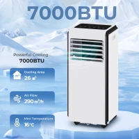 HOMCOM Portable Air Conditioner 7000 BTU, 4-in-1 Air Conditioning Unit with Cooling, Dehumidifier, Fan, Sleep Mode, White(m-4)