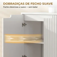 HOMCOM Armário Inferior para Lavatório com Portas de Fecho Suave e Design Canelado 2 Prateleiras para Lavatório com ou sem Pedestal Branco(m-7)