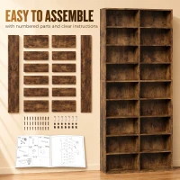 HOMCOM 640 CD Storage Tower - Rustic Brown(m-7)