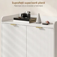HOMCOM Scarpieră Economisitoare de Spațiu pentru 24 de Perechi de Pantofi cu 2 Uși, 3 Rafturi Reglabile și Raft Inferior, Alb(m-6)