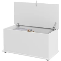 HOMCOM Panca Contenitore Multiuso in Legno per Camera e Ingresso, 80x40x40 cm, Bianco(m-11)
