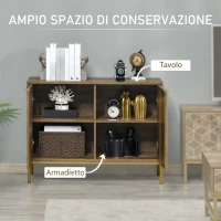 HOMCOM Mobile da Ingresso Moderno con Decori Dorati e Gambe in Acciaio, 99x39x75.5cm(m-4)