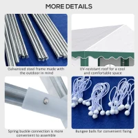 Outsunny 4 x 4m Garden Gazebo with Sides - Galvanised Marquee Party Tent Featuring Four Windows and Double Doors, Ideal for Parties, Weddings, and Events(m-17)