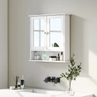 kleankin Bathroom Wall Storage Cabinet - White(m-10)