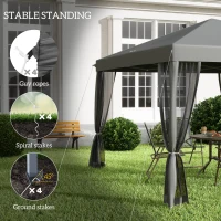 Outsunny 3 x 3 m Pop Up Gazebo - Garden Tent with Removable Mesh Sidewall Netting, Includes Carry Bag for Backyard Patio, Outdoor, Light Grey(m-6)