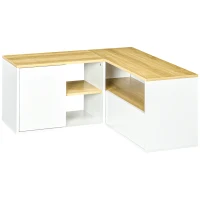 HOMCOM Mobile TV a L per TV da 40" con 3 Ripiani Aperti e 2 Armadietti, in Truciolato, 90x90x45 cm(m-1)