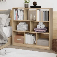 HOMCOM Bücherregal Regal Standregal, 8 Regalfächer, 97,5 x 30 x 100 cm, Eichen-Optik(m-10)