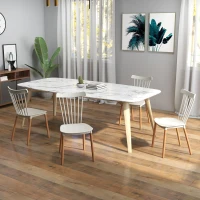 HOMCOM Conjunto de 4 Cadeiras Estilo Nórdico com Encosto Alto e Pés de Madeira de Faia 43x52,5x83 cm Cinza Claro(m-10)