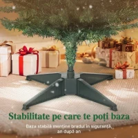 HOMCOM Brad de Crăciun artificial slim 180 cm cu 321 de ramuri, aspect de brad, cu bază din plastic, verde(m-7)