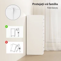HOMCOM Comodă cu 5 sertare, stil modern, din PAL, 40x35x85 cm, alb(m-5)