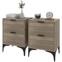HOMCOM Set of Two Wood Effect Bedside Tables(m-11)
