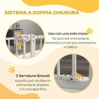 PawHut Cancellino per Cani Regolabile con Chiusura Automatica, in Acciaio e Plastica, 74-100x77 cm Nero(m-3)