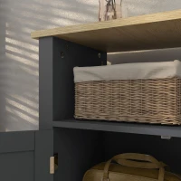 kleankin Mobiletto Bagno a 3 Ripiani in MDF e Truciolato con Ripiano Interno Regolabile, 60x30x80.5 cm(m-8)