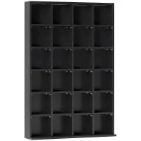 HOMCOM Meuble de rangement multimédia 456 CD/ 336 DVD - bibliothèque en bois avec étagères réglables, 89 x 130,5 cm, noir(m-1)