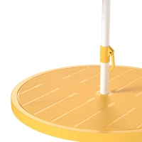 Outsunny Kids Picnic Table and Chair Set, Lion Themed Outdoor Garden Furniture w/ Foldable Chairs, Adjustable Parasol - Yellow(m-10)