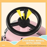 AIYAPLAY Foot to Floor Slider for Toddlers with Under-Seat Storage, Ride on Sliding Car with Horn, for Ages 12-36 Months - Pink(m-5)
