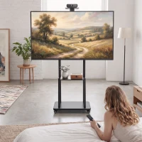 HOMCOM Suport Mobil pentru Televizor de 32-75 Inci, VESA Maxim 400x600, Negru(m-8)
