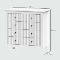 HOMCOM Elegant Chest of Five Drawers - White(m-3)