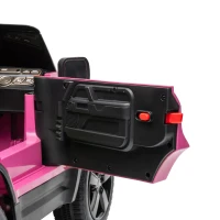 AIYAPLAY Coche Eléctrico SUV para Niños Land Rover Defender 12 V Mando a Distancia Suspensión Arranque Suave 2,7-4,5 km/h Rosa(m-12)