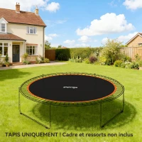 SPORTNOW Tapis de rechange pour trampoline tapis de saut de remplacement, compatible trampoline Ø 3,7 m et ressorts de 14 cm(m-2)