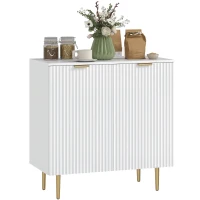 HOMCOM Buffet Cuisine, Meuble de Rangement avec 2 Portes, Étagère Réglable, Pieds Métalliques Surélevés, 80 x 40 x 80 cm, Blanc(m-12)