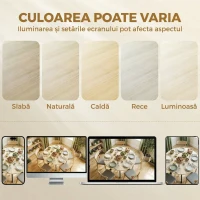 HOMCOM Masă Pliabilă pentru 2-6 Persoane, Cadru Dublu X din Oțel, Finisaj Natural(m-7)